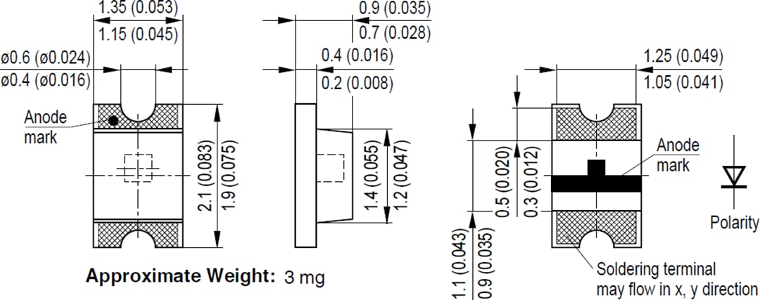 Mechanical Drawing - ams OSRAM CHIPLED® Light Emitting Diodes (LEDs)