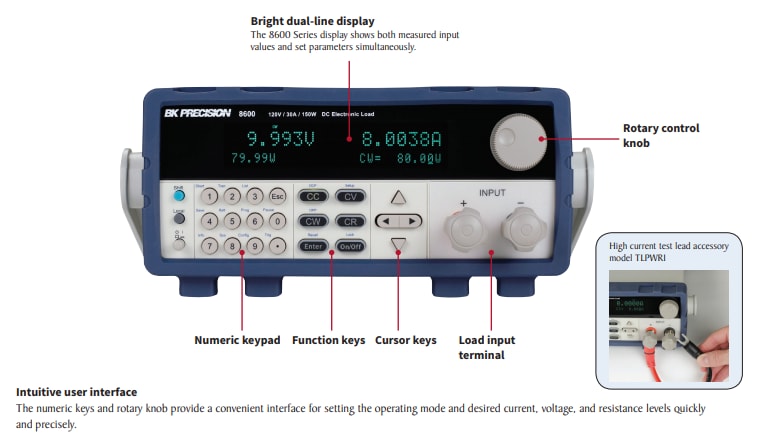 Chart - B&K Precision 8600 Series Programmable DC Electronic Loads