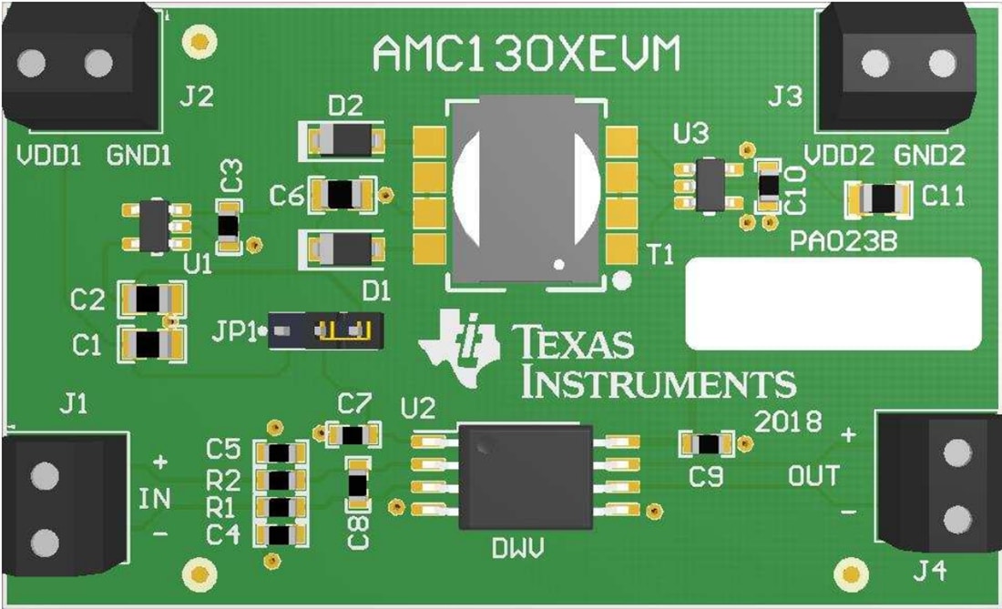 Mechanical Drawing - Texas Instruments AMC130xEVM Current Sensing Evaluation Module