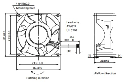 Sanyo Denki San Ace 80 9HVA High Static Pressure DC Fans