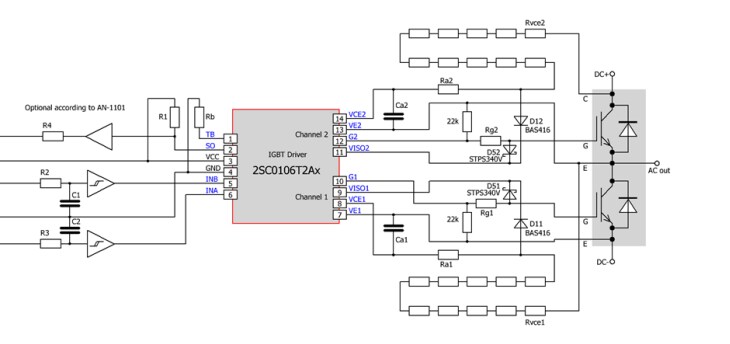 Schematic - Power Integrations SCALE™-2+ Dual-Core Gate Drivers