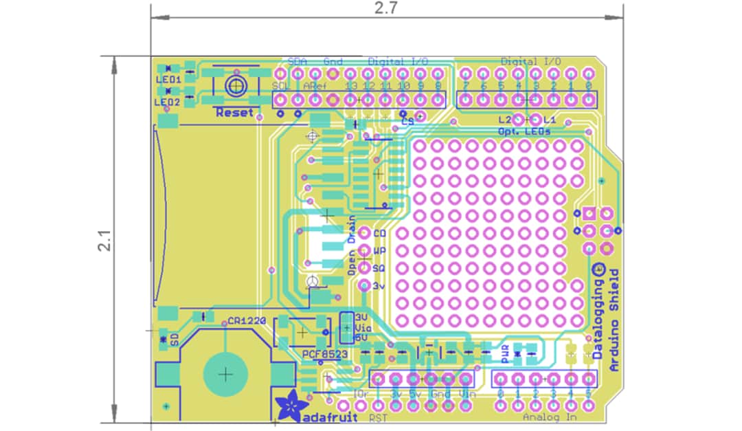 Adafruit 1141 Data Logging Shield for Arduino