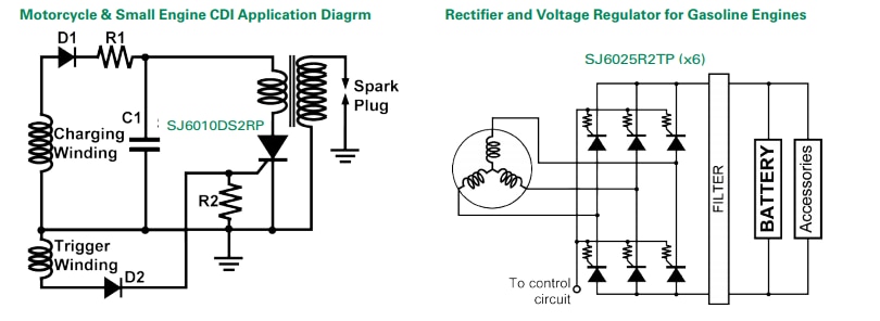 Application Circuit Diagram - Littelfuse SJ SCR Switching Thyristors