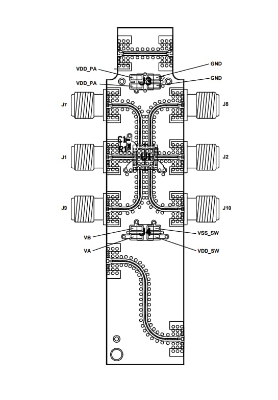 Mechanical Drawing - Analog Devices Inc. ADL8111-EVALZ Evaluation Board