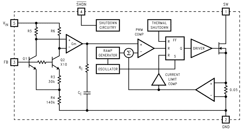 Block Diagram - Texas Instruments LMR64010 Step-Up Voltage Regulators