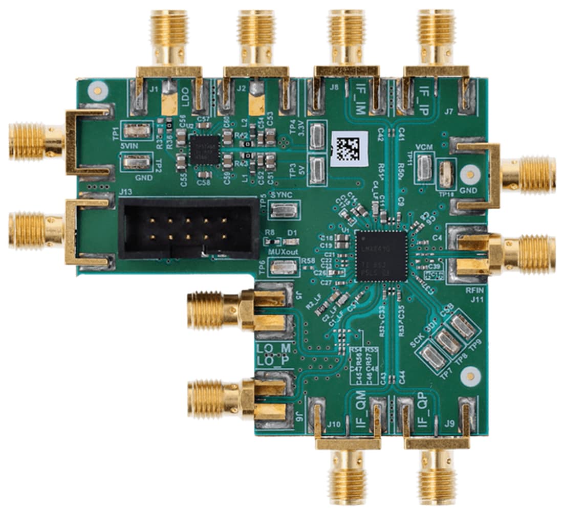 Mechanical Drawing - Texas Instruments LMX8410LEVM I/Q Demodulator EVM