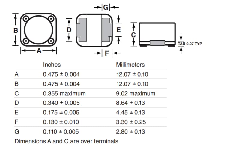 Chart - Delevan HRSPD127 Shielded Surface Mount Inductors