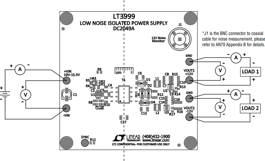 Mechanical Drawing - Analog Devices Inc. LT3999 Demo Board DC2049A