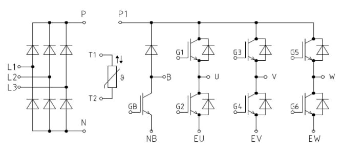 Application Circuit Diagram - Infineon Technologies EasyPIM™ IGBT Module