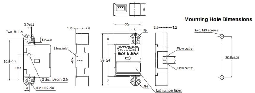 Schematic - Omron Electronics D6F-W MEMS Flow Sensors