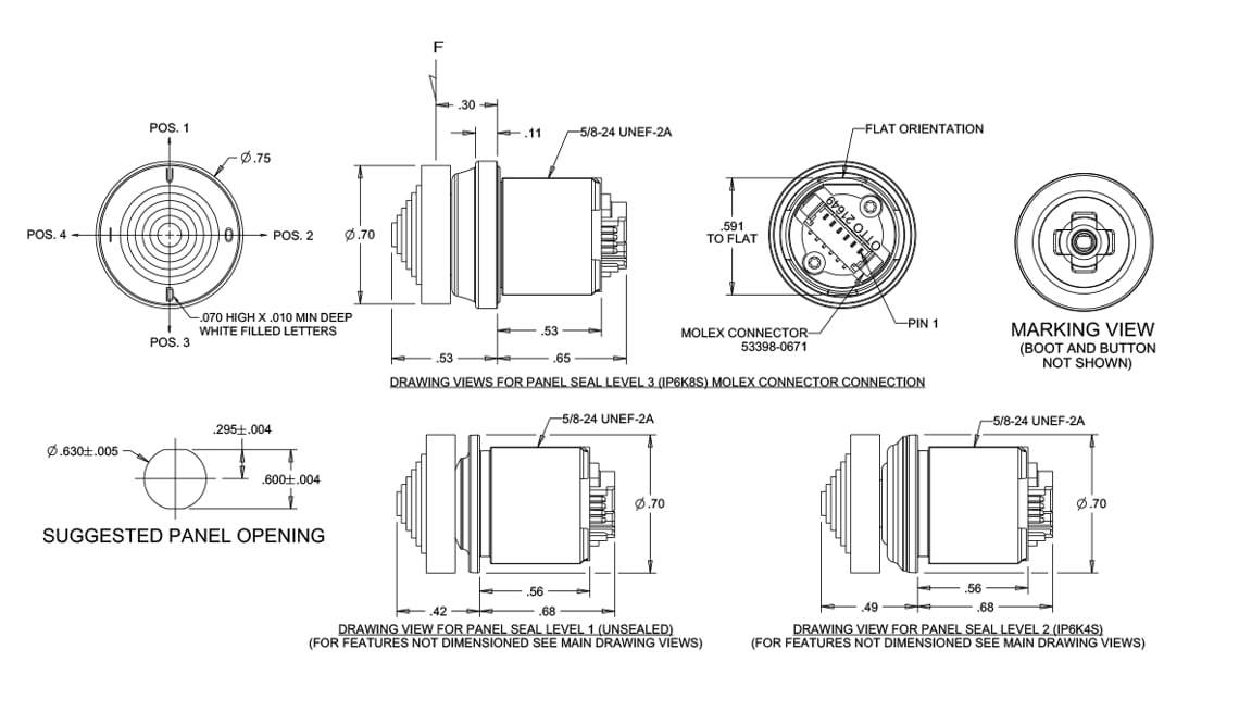 Mechanical Drawing - OTTO TK Tactile Mini Trim Switches