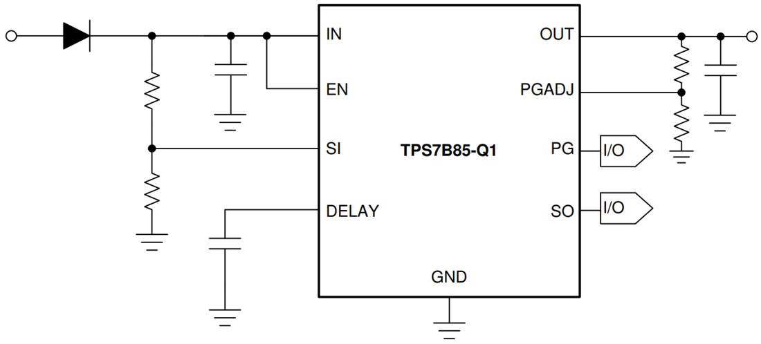Schematic - Texas Instruments TPS7B85-Q1 Low-Dropout Linear Regulator