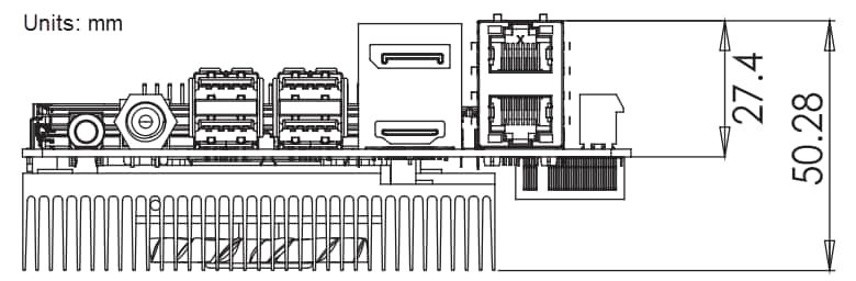 Mechanical Drawing - AAEON UP Computer-On-Modules Xtreme i11 Boards