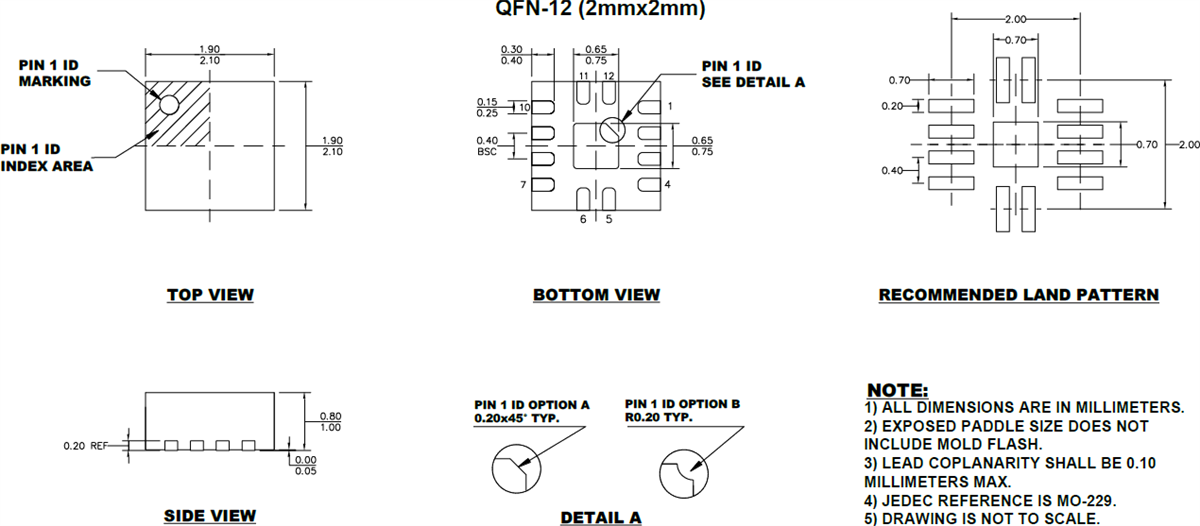 Mechanical Drawing - Monolithic Power Systems (MPS) MPQ5071-AEC1 Programmable Load Switch