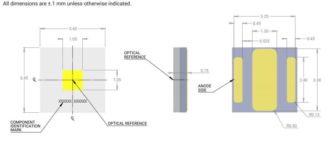 Mechanical Drawing - Cree LED XLamp® XP-P LEDs