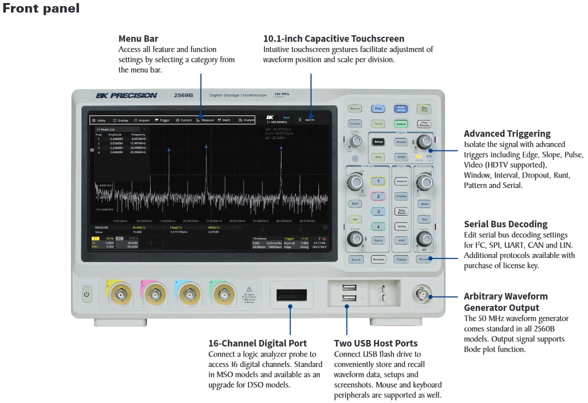 Infographic - B&K Precision 2560B Mixed Signal Oscilloscopes