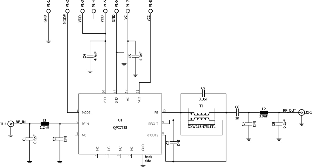 Schematic - Qorvo QPC7338PCBA Evaluation Board