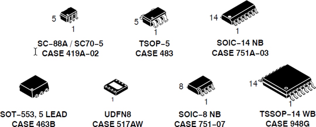 Mechanical Drawing - onsemi NCS2023x & NCV2023x Operational Amplifiers