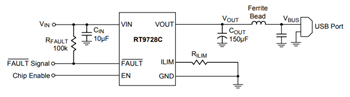 Application Circuit Diagram - Richtek RT9728x 120mΩ, 1.3A Power Switches