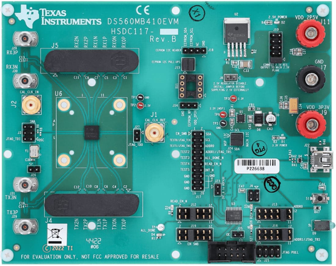 Texas Instruments DS560MB410EVM Retimer Evaluation Board (EVM)