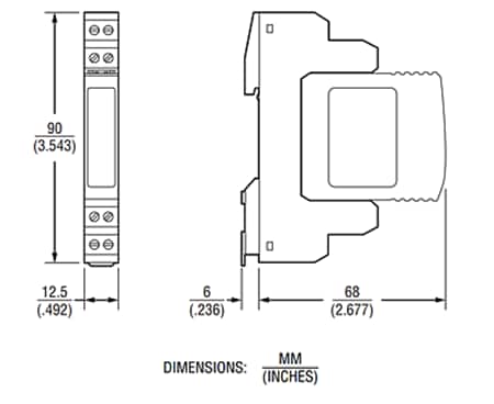 Mechanical Drawing - Bourns 2510 & 2520 Data & Signal SPDs