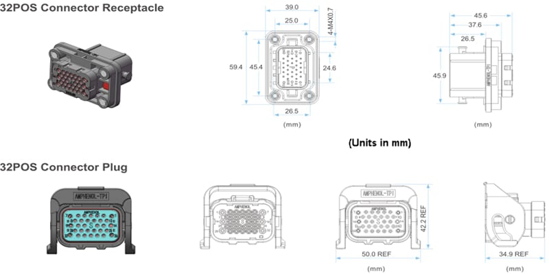 Mechanical Drawing - Amphenol Technical Products International Heavy Duty Power Connectors