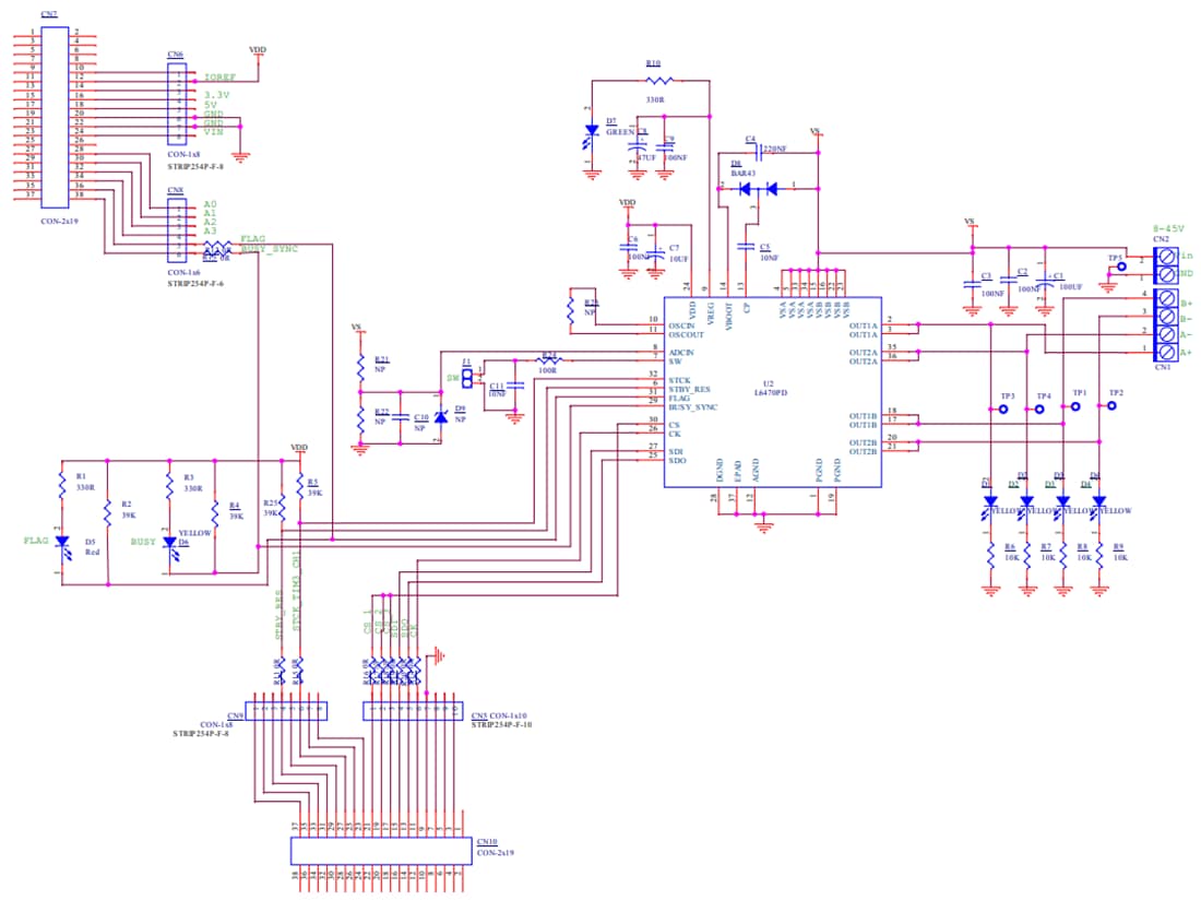 Schematic - STMicroelectronics EVL6470 Stepper Motor Driver Evaluation Board