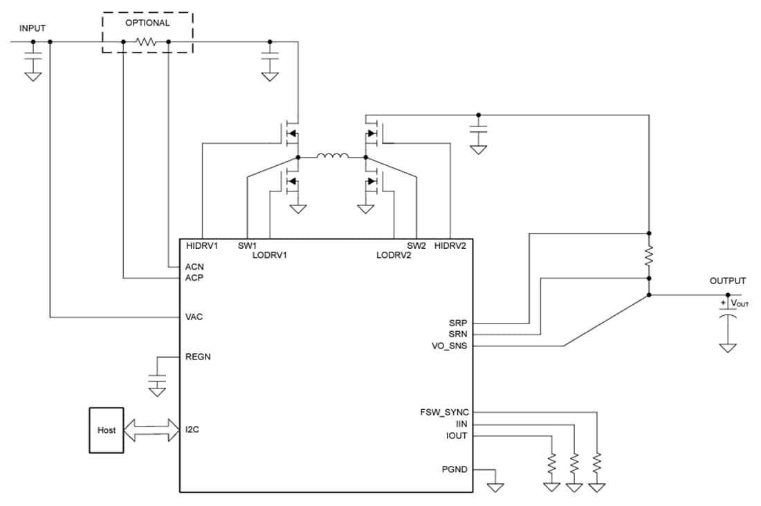Schematic - Texas Instruments bq25758S Bi-Directional Buck-Boost Controller