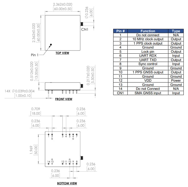 Location Circuit - Abracon ABCM-60 GNSS OCXO Clock Modules