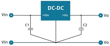 Application Circuit Diagram - CUI Inc P78B-1000 Non-Isolated DC-DC Converters