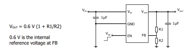 Application Circuit Diagram - Diotec Semiconductor LDI55-ADEEN Voltage Regulator