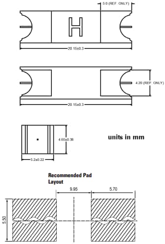 Mechanical Drawing - Littelfuse 823A Surface Mount Fuses