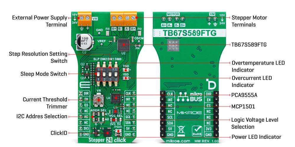 Mikroe MIKROE-6254 Stepper 24 Click
