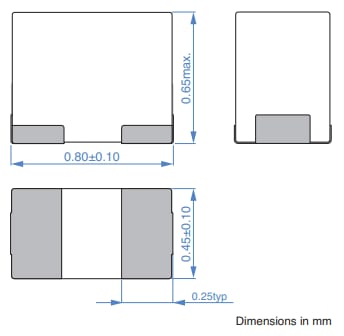 Mechanical Drawing - TDK PLE856C Thin-Film Power Inductors