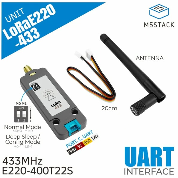 M5Stack U170-433 LoRa Unit 433MHz with Antenna