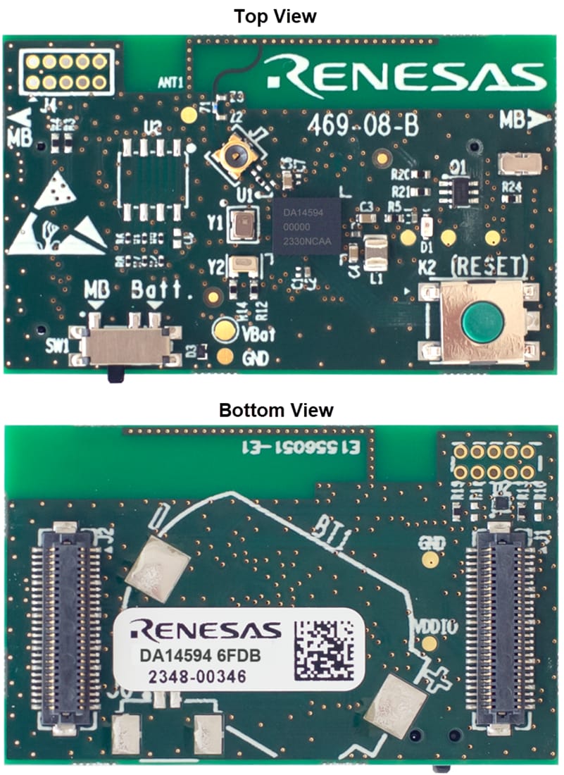 Mechanical Drawing - Renesas Electronics DA14594 Daughterboards