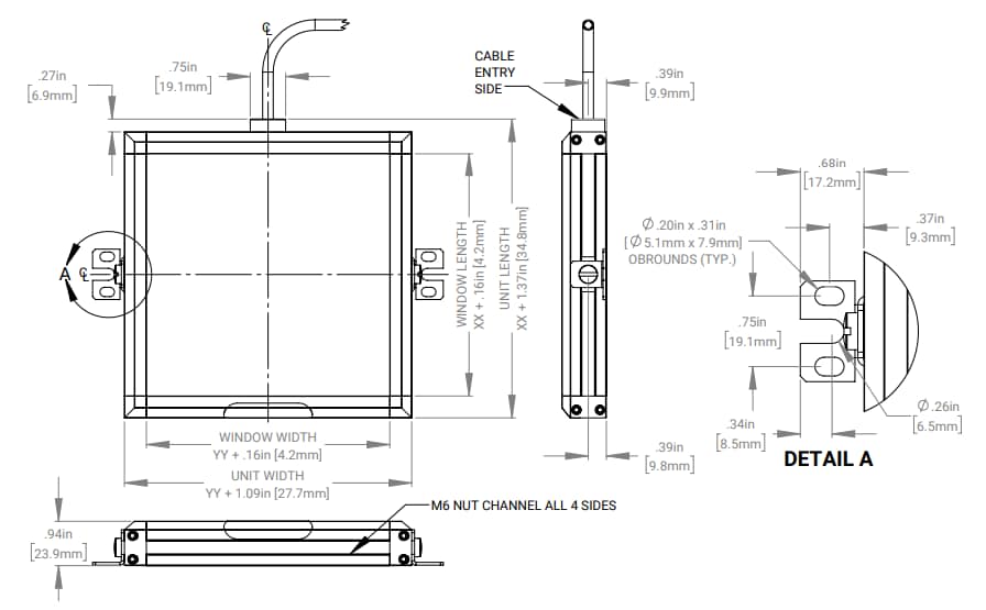 Mechanical Drawing - Advanced Illumination BL2 High-Intensity Back-Lit Backlights