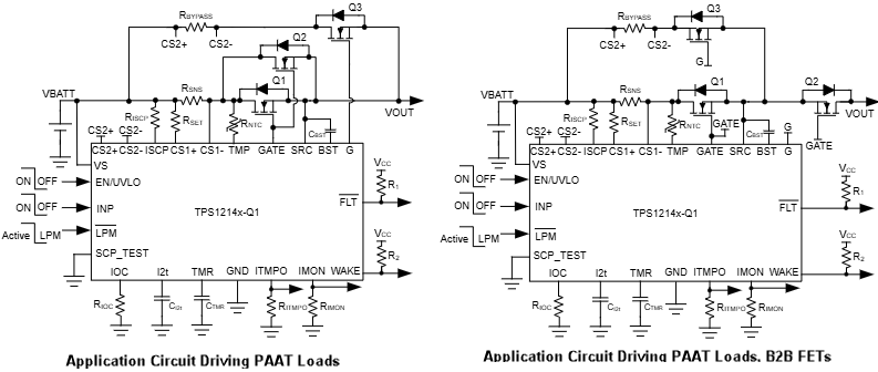 Application Circuit Diagram - Texas Instruments TPS1214-Q1 Automotive High Side Switch Controllers