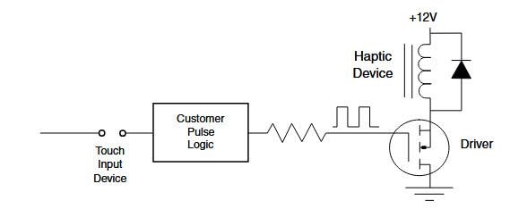 Application Circuit Diagram - Vishay / Dale IHPC Electromagnetic Haptic Feedback Actuators