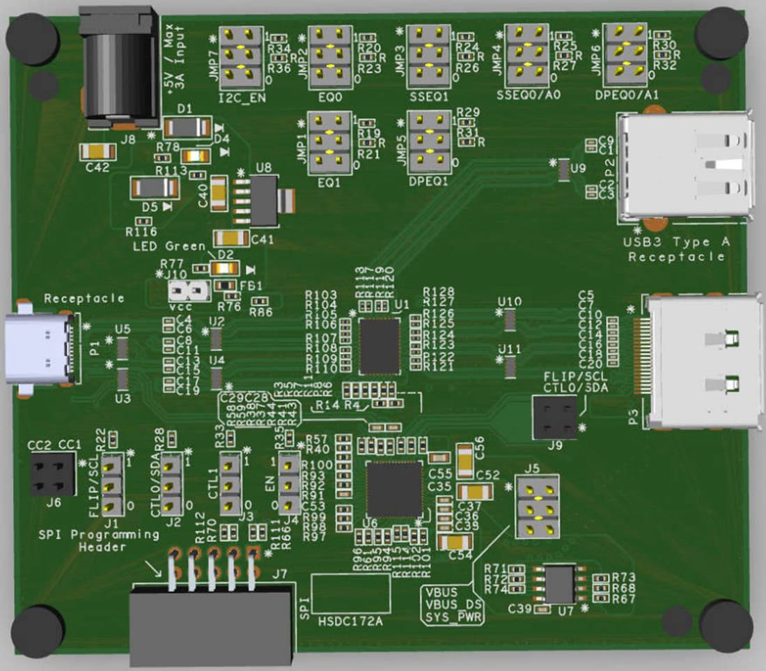 Mechanical Drawing - Texas Instruments TUSB1064Q1-EVM USB Type-C® Evaluation Module