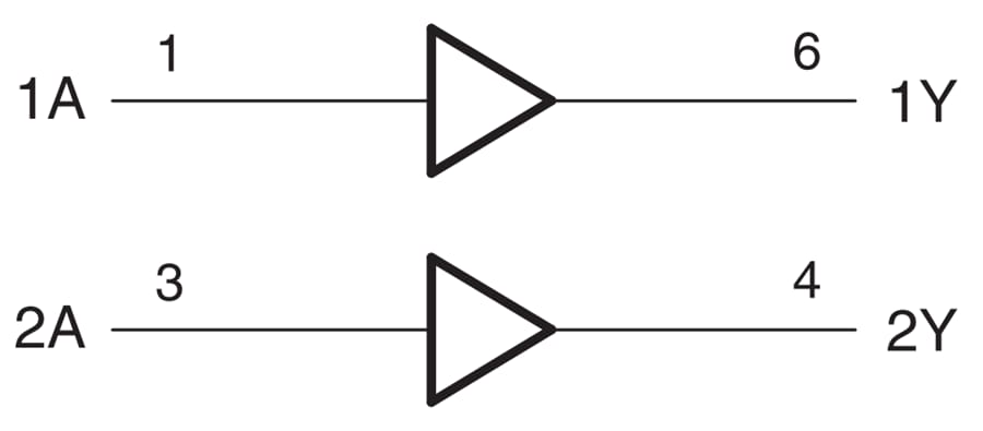 Application Circuit Diagram - Texas Instruments SN74AUP2G34 Low-Power Dual Buffer Gate