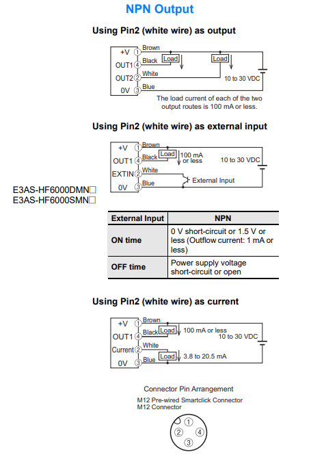 Application Circuit Diagram - Omron Industrial Automation E3AS-HF ToF Laser Sensors