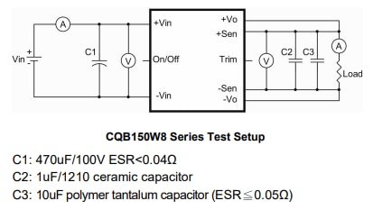 Application Circuit Diagram - Cincon CQB150W8 150W 8:1 Input Isolated DC-DC Converters