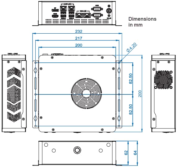 Mechanical Drawing - iBASE Technology CMI300-1001 Edge AI Computer