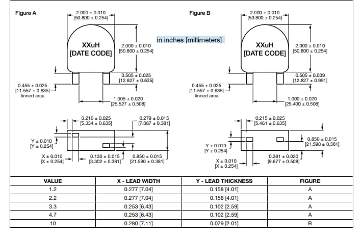 Mechanical Drawing - Vishay / Dale IHXL2000VZ-31 Commercial Through-Hole Inductors