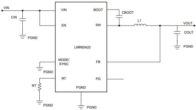 Schematic - Texas Instruments LMR60420/LMR60420-Q1 Synchronous Buck Converter