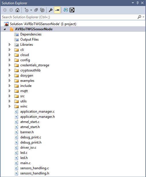 Solution Explorer Appears After Importing the Atmel START Project