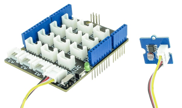 Sensor shield with ambient light sensor in port A0